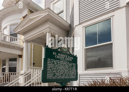 St. Mary's Bank die ersten Credit Union in den Vereinigten Staaten, Manchester NH Stockfoto