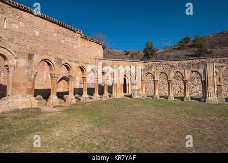 Das Wahrzeichen der Stadt San Juan de duero Kloster Klosterruinen in Soria, Castilla y Leon, Spanien. Stockfoto