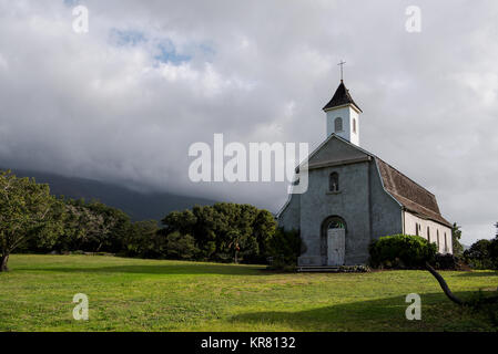 St. Joseph's Catholic Church in der Nähe von Kaupo, Maui, Hawaii, wurde im Jahre 1862 gegründet. Stockfoto