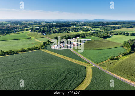 Luftaufnahme von konturierten Flächen und Best Management Practices, Pennsylvania Stockfoto