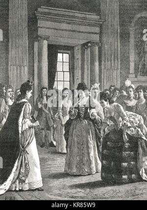 Lady Marlborough die Prinzessin Anne (zukünftige Königin Anne von England), Salon der Königin, ca. 1671 Stockfoto