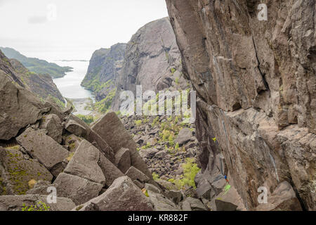Herkömmliche Klettern in Norwegen Stockfoto