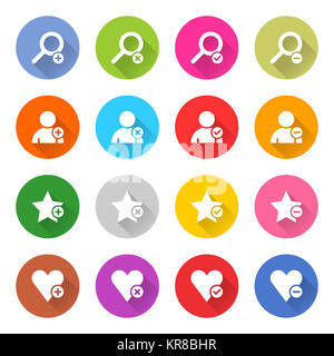 Flache hinaus Icon Set web-Taste Stockfoto