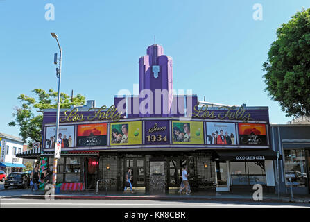 Filmplakate vor dem Los Feliz Theater in der Vermont Avenue Nachbarschaft von Los Angeles, LA California USA KATHY DEWITT Stockfoto