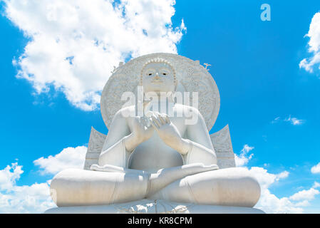 Großen Weißen Buddha Bild in Saraburi, Thailand. Stockfoto