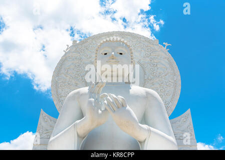 Großen Weißen Buddha Bild in Saraburi, Thailand. Stockfoto