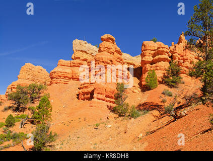 Felsformationen, die als Hoodoo in Utah Parks Stockfoto