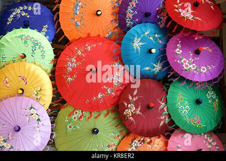 bunte Schirme Stockfoto