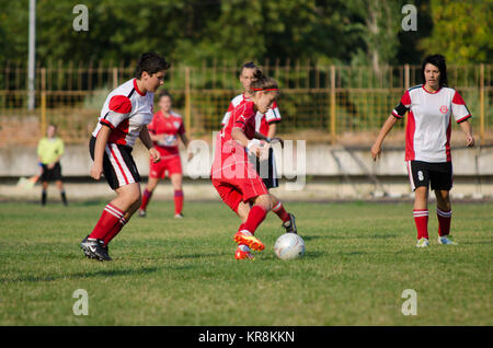 Frauen Fußballspiel, Borec von Veles vs Top Gol aus Bitola Stockfoto