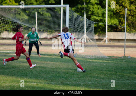 Frauen Fußballspiel, Borec von Veles vs Top Gol aus Bitola Stockfoto