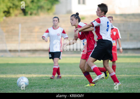 Frauen Fußballspiel, Borec von Veles vs Top Gol aus Bitola Stockfoto