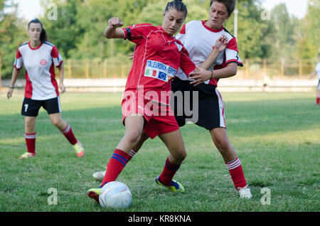 Frauen Fußballspiel, Borec von Veles vs Top Gol aus Bitola Stockfoto