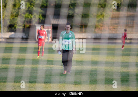 Frauen Fußballspiel, Borec von Veles vs Top Gol aus Bitola Stockfoto