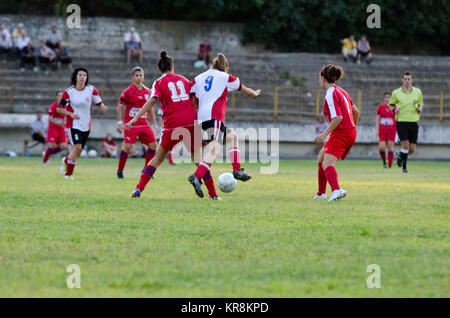 Frauen Fußballspiel, Borec von Veles vs Top Gol aus Bitola Stockfoto