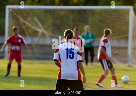 Frauen Fußballspiel, Borec von Veles vs Top Gol aus Bitola Stockfoto