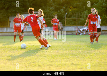 Frauen Fußballspiel, Borec von Veles vs Top Gol aus Bitola Stockfoto