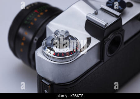 Nahaufnahme des alten Retro-Film-Kamera-Objektiv Stockfoto