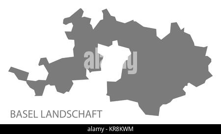 Basel Landschaft Schweiz Karte grau Stockfoto