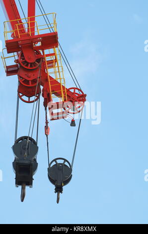 Schwere Kran Riemenscheiben Stockfoto