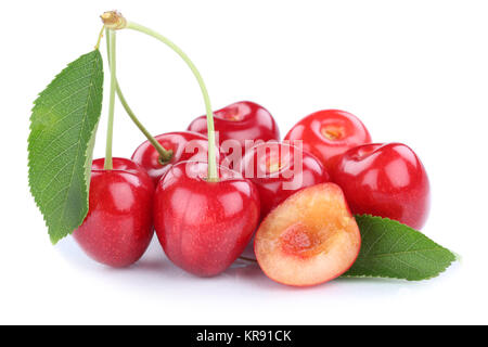 Kirschen cherry frisches Obst Früchte Sommer ausschnitt Ausschnitte cut isoliert Stockfoto