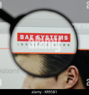 Mailand, Italien - 10 August 2017: BAE Systems Logo auf der Homepage. Stockfoto