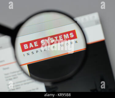 Mailand, Italien - 10 August 2017: BAE Systems Logo auf der Homepage. Stockfoto