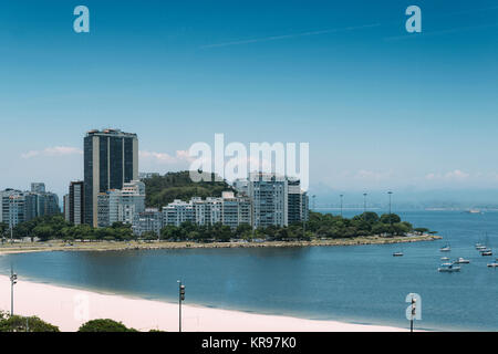 Flamengo Viertel in Rio de Janeiro, Brasilien, mit Blick auf die Guanabara-Bucht Stockfoto