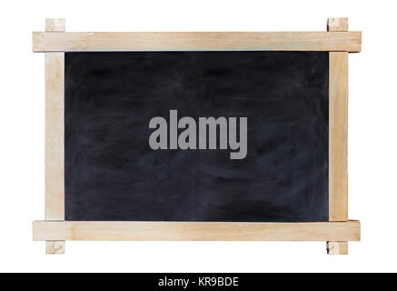Holzrahmen auf weißem Hintergrund. Leere Tafel im Inneren Platz für Text. Stockfoto