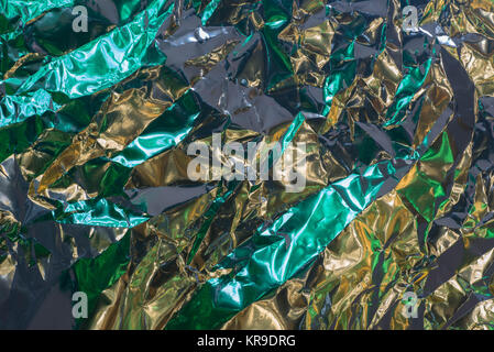 Mehrfarbig Farbe gerillt Metallfolie abstrakte bacgkground Stockfoto