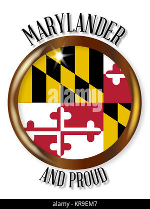 Maryland stolze Flagge Button Stockfoto