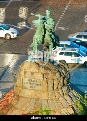 Bohdan Khmelnytsky Statue. Kiew, Ukraine Stockfoto