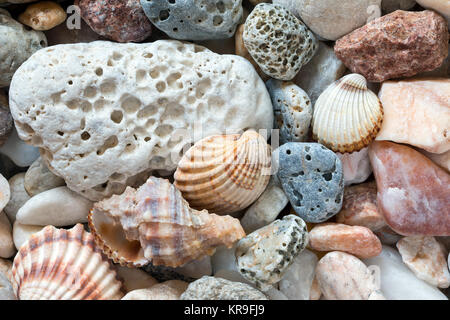 Meer Kieselsteine am Strand Stockfoto