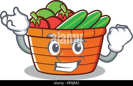 Erfolgreiche Obstkorb Charakter Cartoon Stock Vektor
