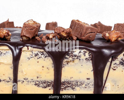 Pralinenherstellung überstieg Mocca Creme Cookies Butter Fudge Explosion Kuchen Stockfoto