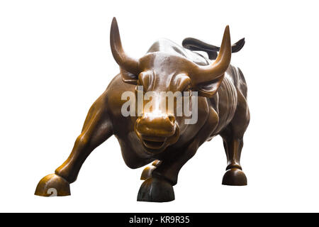 Laden Sie Bull isoliert auf weißem Hintergrund. Stockfoto