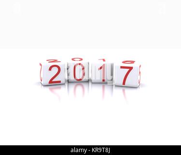 3D Hintergrund mit Neujahr kommen - 2017 Stockfoto