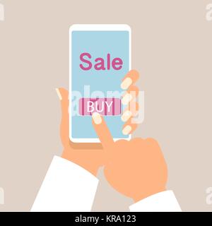 Handy als Online Store. Online shopping Vector Illustration Stock Vektor