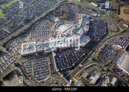 Eine Luftaufnahme des Trafford Centre, und aus der Stadt shopping Center in Manchester Stockfoto