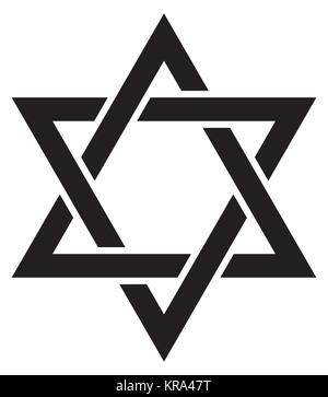 "Magen David" (Der Schild Davids, oder der Davidstern oder das Siegel Salomos), Jüdische Hexagramm. Hebräische Zeichen und Symbol für Israel, Judentum. Stock Vektor