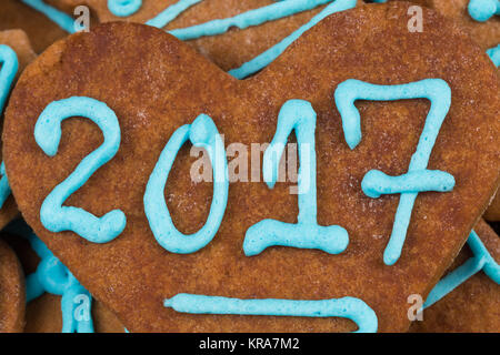 2017 Nummer auf Cookie Stockfoto