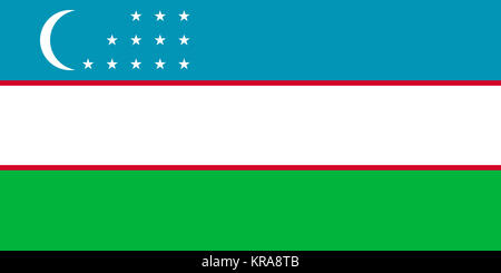 Flagge Usbekistan richtige Proportionen und Farben Stockfoto