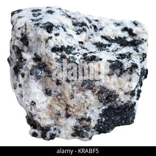 Weißer und schwarzer Granit mineral isoliert Stockfoto