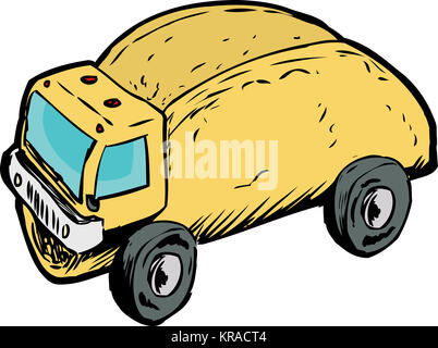 Einzelne leere Taco Dump Truck Zeichnung Stockfoto