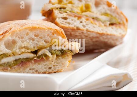 Italienische Ciabatta, Panini sandwich Chicken Stockfoto