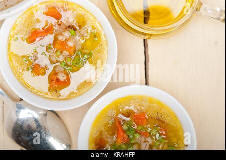 Syrische Gerstensuppe Brühe Aleppo Stil Stockfoto