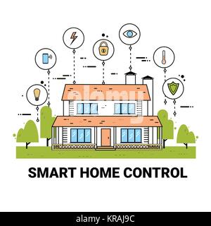 Smart Home Control Infografik modernes Haus Technologie System Stock Vektor