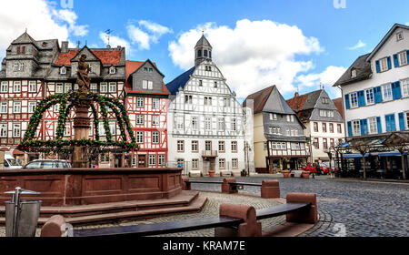 Marktplatz in Butzbach, Hessen Stockfoto