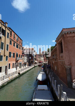 Venedig - Kanal entlang der Fondamenta Papadopoli Stockfoto