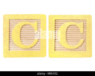 Karton mit Buchstaben Stockfoto