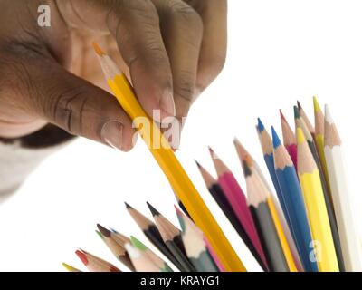 Färbung-Stift auf ein Blatt Stockfoto